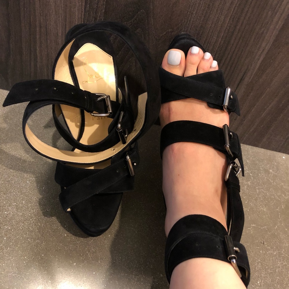 Christian Louboutin ankle straps platform